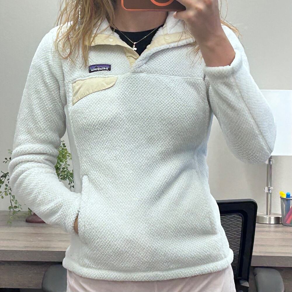 Patagonia Re-Tool Snap-T Pullover White XS EUC